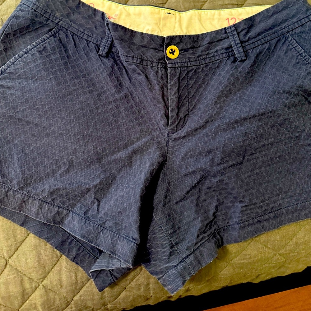 Lilly Pulitzer Blue Bermudas with Textured Design